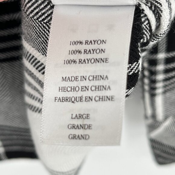 Rails Hunter Button Down Shirt Size Large white black‎ grey flannel - Picture 5 of 9